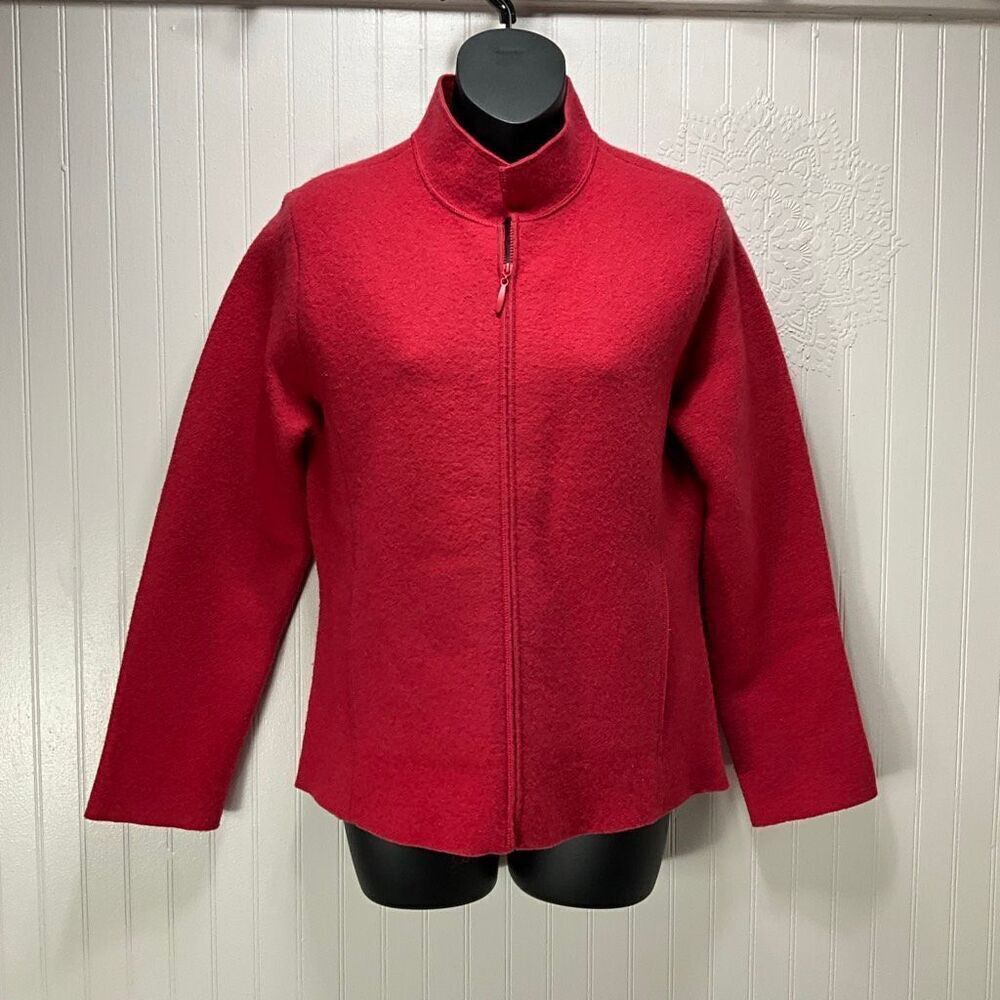 EILEEN FISHER Boiled Wool Full Zip Jacket